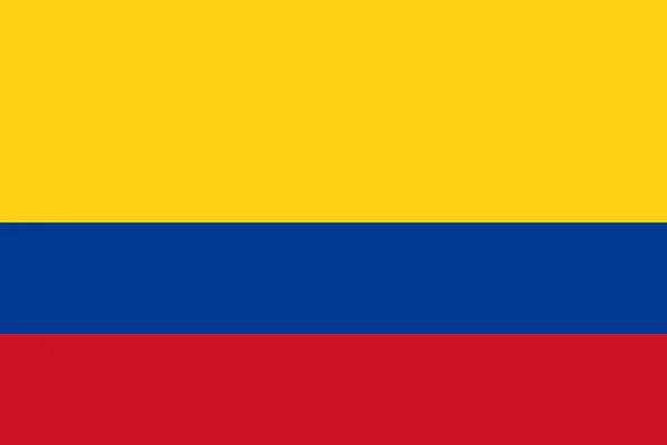 Colombia vlag in standaard verhouding en kleurmodus Rgb — Stockvector