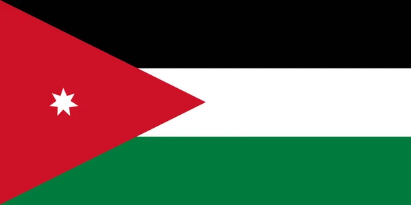 ヨルダンの国旗、国旗の標準的な割合 — ストックベクタ