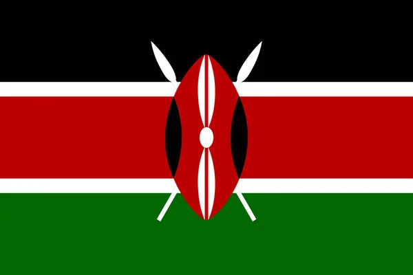 Bendera Kenya, bendera nasional Kenya - Stok Vektor