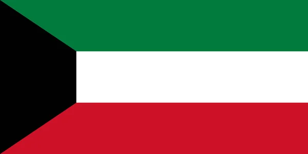 Bandeira do Kuwait, proporção padrão da bandeira nacional — Vetor de Stock