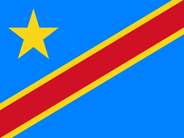 Flagge der Demokratischen Republik Kongo lizenzfreie Stockvektoren