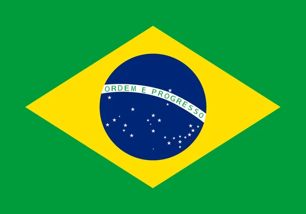 Флаг Бразилии, стандартная пропорция национального флага Лицензионные Стоковые Иллюстрации