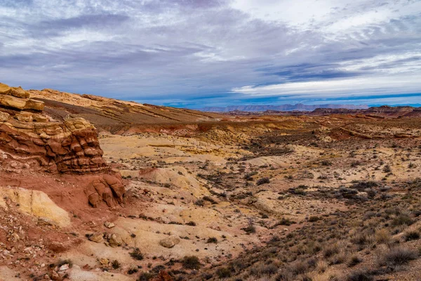 Falaises Canyon Dans Utah Avec Ciel Nuageux — Photo