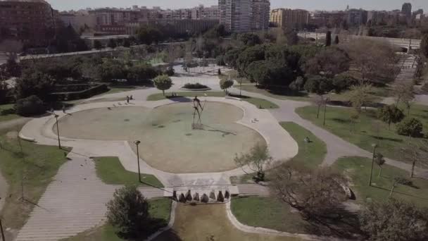 Drone Fly Valencia Espanha Cidade Das Artes Ciências Parque — Vídeo de Stock