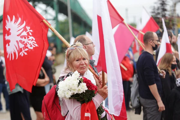 Osvětimi Osvětimi Polsko Června 2020 Nezávislost Pochod Pravicových Komunit Výročí — Stock fotografie