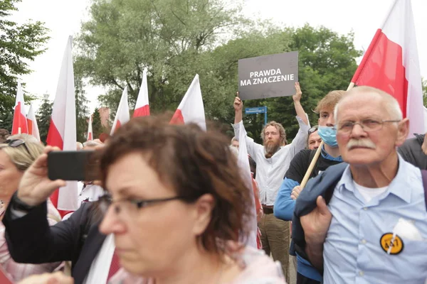 Osvětimi Osvětimi Polsko Června 2020 Nezávislost Pochod Pravicových Komunit Výročí — Stock fotografie