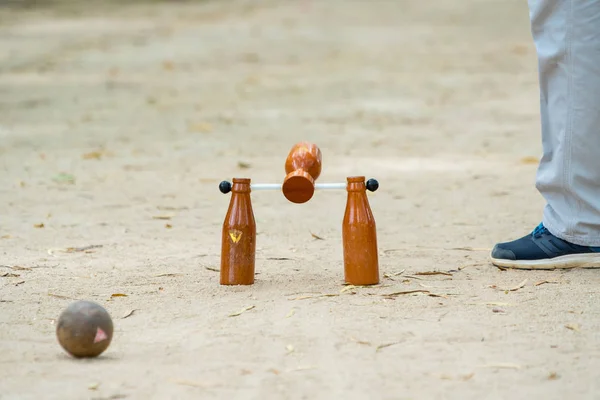 Woodball Sportuitrusting Sport Woodball Een Manier Spelen Een Sport Als — Stockfoto