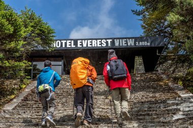 hotel everest profili Nepal everest trek bölgede yürüyüş trekker.