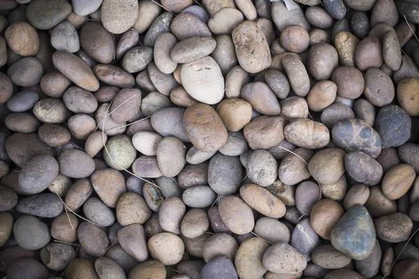 Vue Rapprochée Pierres Multicolores Polies Lisses Lavées Terre Sur Plage — Photo