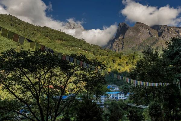 Dorf Everest Trekking Route Mit Schöner Aussicht Auf Berg Und — Stockfoto