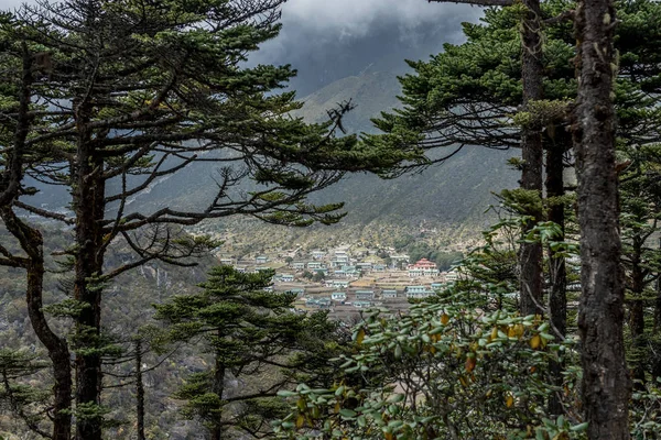 Khumjung Yeşil Köyü Yakınındaki Namche Bazarr Everest Ana Kampı Bölgesinde — Stok fotoğraf