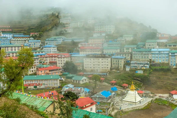 Namche Bazaar Pueblo Camino Campamento Base Del Everest Región Khumbu — Foto de Stock