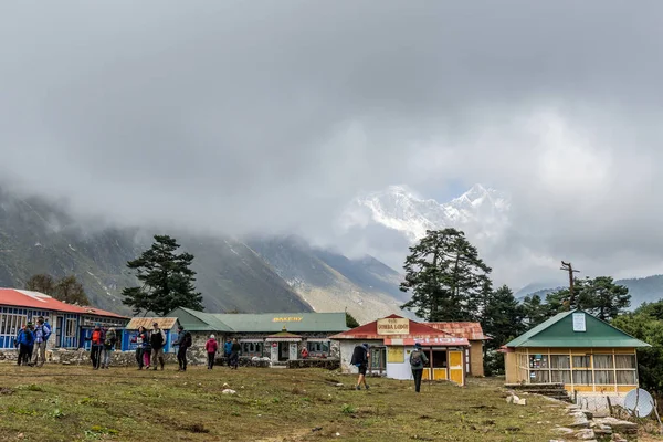 Caminante Caminando Hotel Vista Everest Región Trek Everest Nepal — Foto de Stock