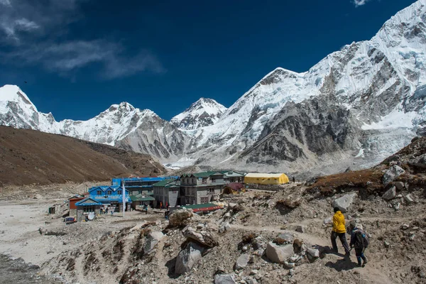 Pueblo Gorakshep Último Pueblo Para Aclimatación Antes Entrada Campamento Base — Foto de Stock