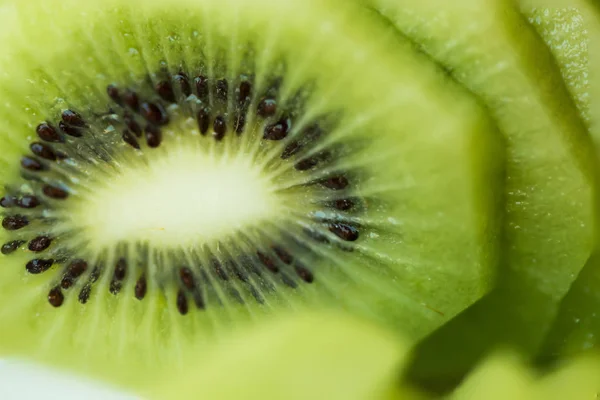 Kiwifrucht Scheiben Geschnitten Grün — Stockfoto