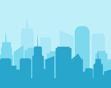 Flat design city landscape cityscape. clipart