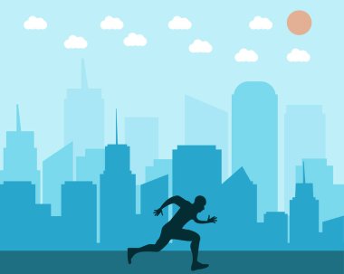 Sokak şehir vektör düz tasarımı üzerinde çalışma süresi.