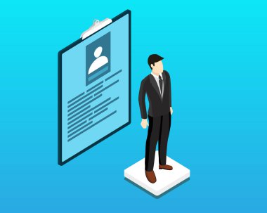 Yemlik iş adamı blacksuit izometrik vektör.