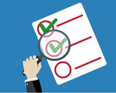 Kırmızı Onay İşaretli Kontrol Listesi.