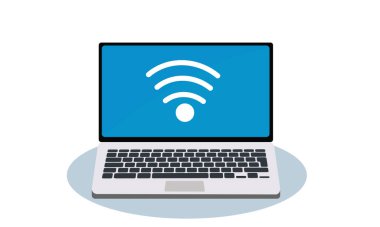 Dizüstü bilgisayar vektörü. Düz dizayn biçimi Bilgisayar sembolü.