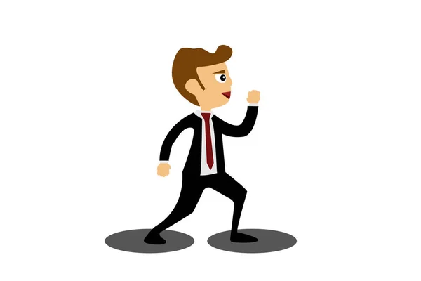 Businessman Running Action Vector Cartoon — Stock Vector