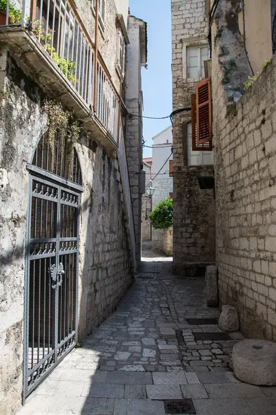Trogir Miasto Port Wybrzeżu Adriatyku Split Dalmacja Chorwacja — Zdjęcie stockowe