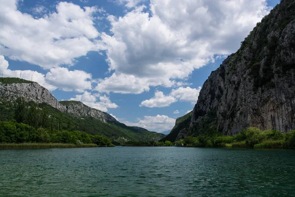 Cetina Flod Det Sydlige Kroatien Den Løber Adriaterhavet - Stock-foto
