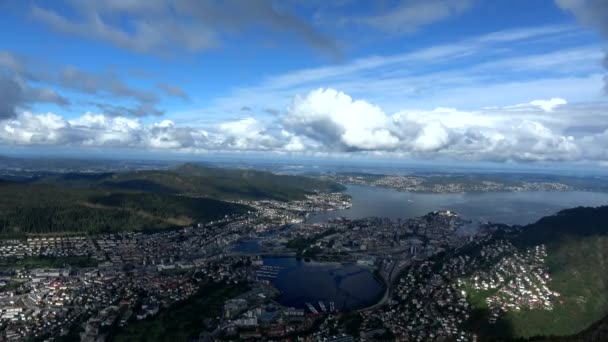 Bergen Est Une Ville Une Municipalité Hordaland Sur Côte Ouest — Video