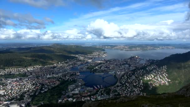 Bergen Város Község Norvégia Nyugati Partján Hordaland — Stock videók