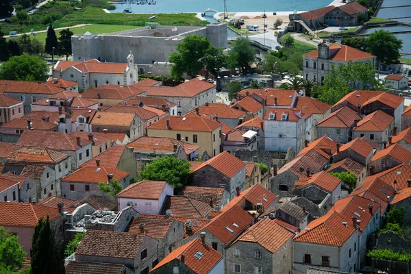 Ston Est Une Ville Croate Comté Dubrovnik Neretva Située Sud Photo De Stock