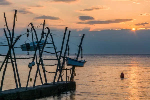 Savudrija Coastal Settlement Northwestern Istria Croatia Known Its Hanging Boats — Stock Photo, Image