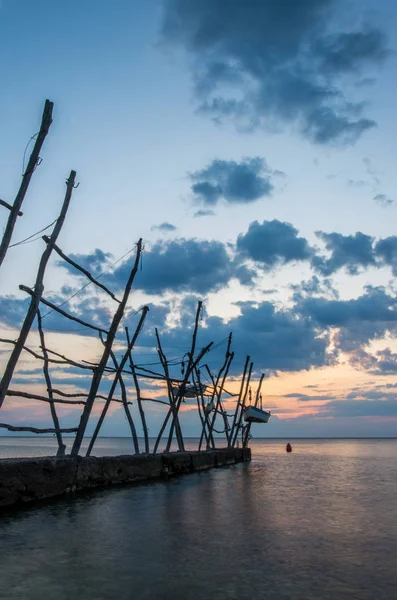 Savudrija Coastal Settlement Northwestern Istria Croatia Known Its Hanging Boats — Stock Photo, Image