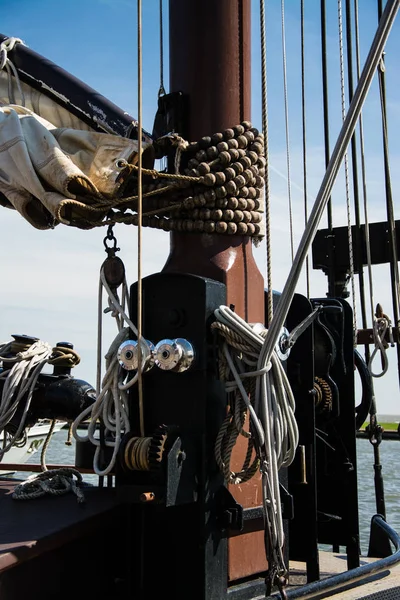 Hollanda Volendam Tarihi Bir Yelkenli Teknesinin Detayları — Stok fotoğraf