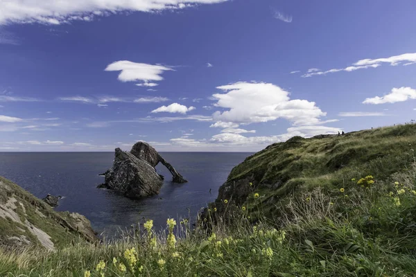 Bow Fiddle Rock Est Une Arche Mer Naturelle Près Portknockie — Photo