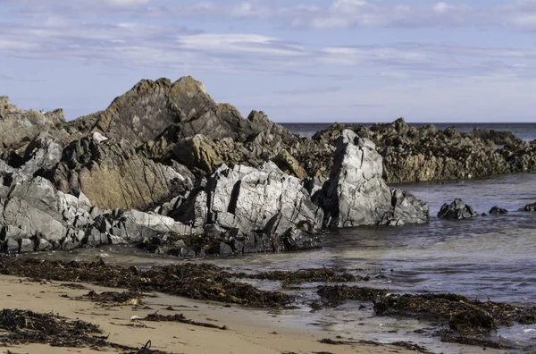 Bow Fiddle Rock Естественная Морская Арка Около Портнокаки Северо Восточном — стоковое фото