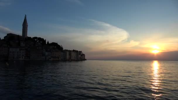 Rovinj Stad Kroatien Som Ligger Vid Norra Adriatiska Havet Kroatien — Stockvideo