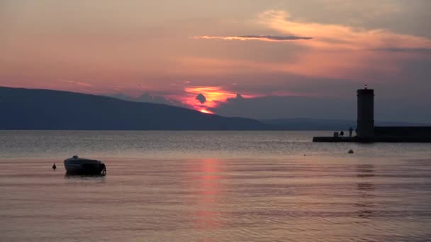 Senj Een Oude Stad Aan Bovenste Adriatische Kust Kroatië Het — Stockvideo