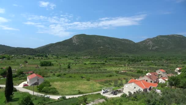 Ston Stad Dubrovnik Neretva County Kroatien Ligger Södra Näset Halvön — Stockvideo