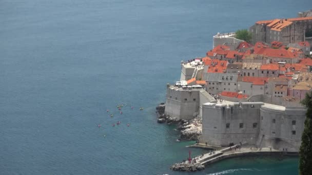 Dubrovnik Adriyatik Denizi Üzerinde Hırvat Bir Şehirdir Akdeniz Önemli Turistik — Stok video