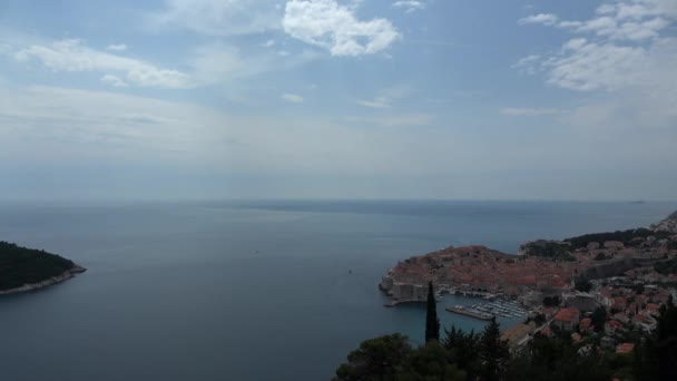 Dubrovnik Adriyatik Denizi Üzerinde Hırvat Bir Şehirdir Akdeniz Önemli Turistik — Stok video