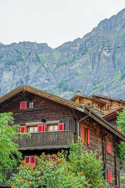 Leukerbad Adalah Sebuah Desa Valais Swiss — Stok Foto