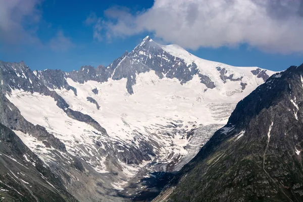 Aletsch Buzulu Doğu Bernese Alps Sviçre Valais Kentinde Büyük Buzul — Stok fotoğraf