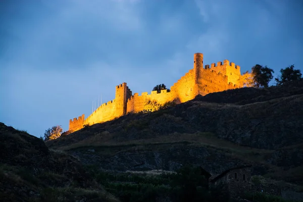 Castelo Tourbillon Castelo Sion Cantão Valais Suíça — Fotografia de Stock