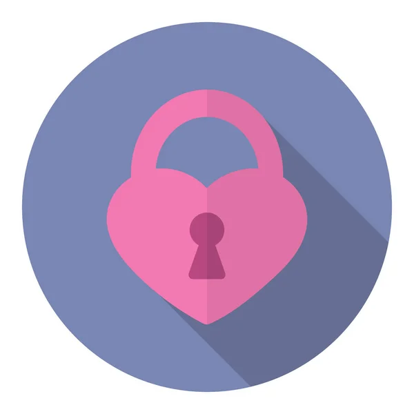 Image Pink Lock Shape Heart Flat Design — Stock Vector