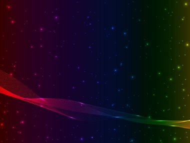 Gökkuşağı degradesi üzerinde soyut akan çizgiler arka plan