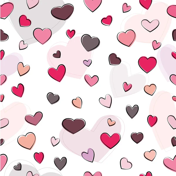 Renkli karikatür kalp deseni - dikişsiz duvar kağıdı