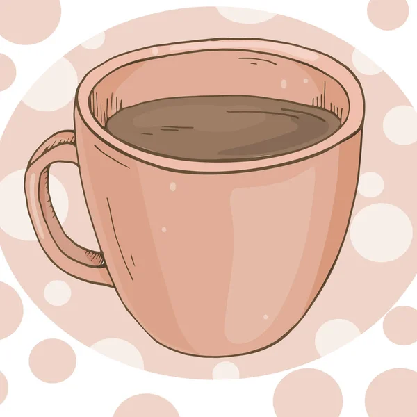 Una taza de té. Copa de cerámica con té negro. Ilustración vectorial colorida en estilo de boceto. Para menú de restaurante, procesamiento, atención médica . — Archivo Imágenes Vectoriales