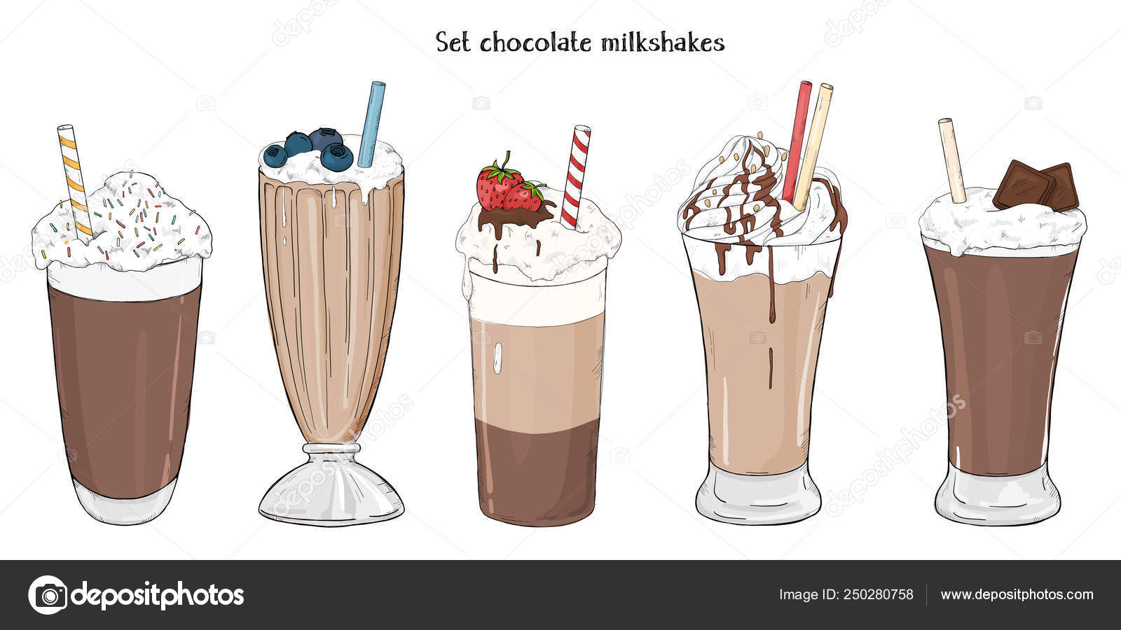 Handdrawn milkshake imágenes de stock de arte vectorial | Depositphotos