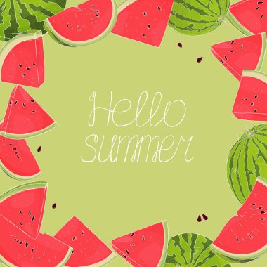 Kare karpuz ile. Merhaba yaz.