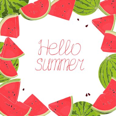 Kare karpuz ile. Merhaba yaz.